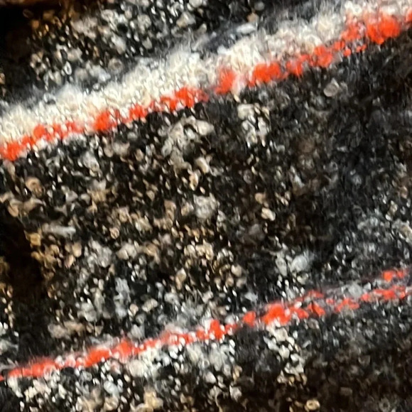 Red/Gray/Black Plaid super soft long oversized blanket scarf fringe trim - Picture 13 of 15